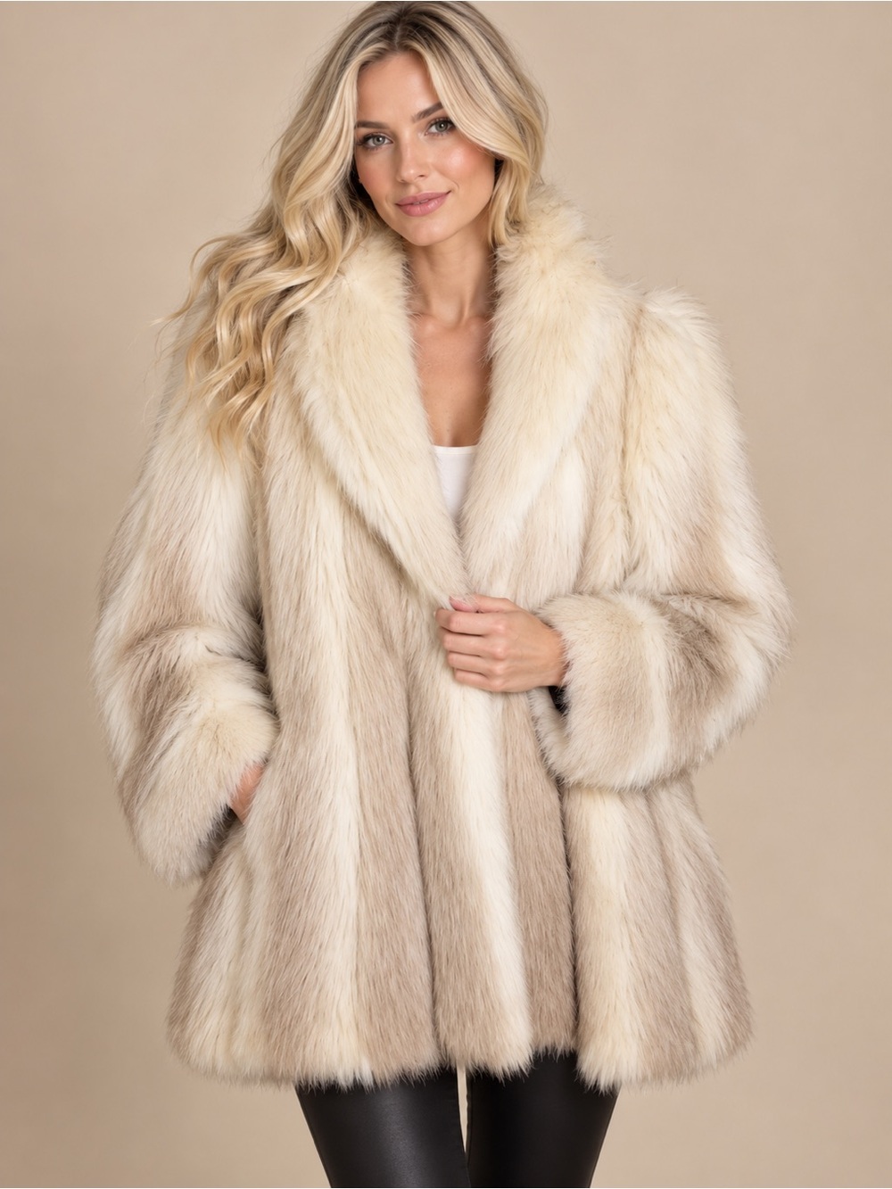 ⛷️Vintage Jordache Rare Ombre Faux Fur Coat one owner excellent condition